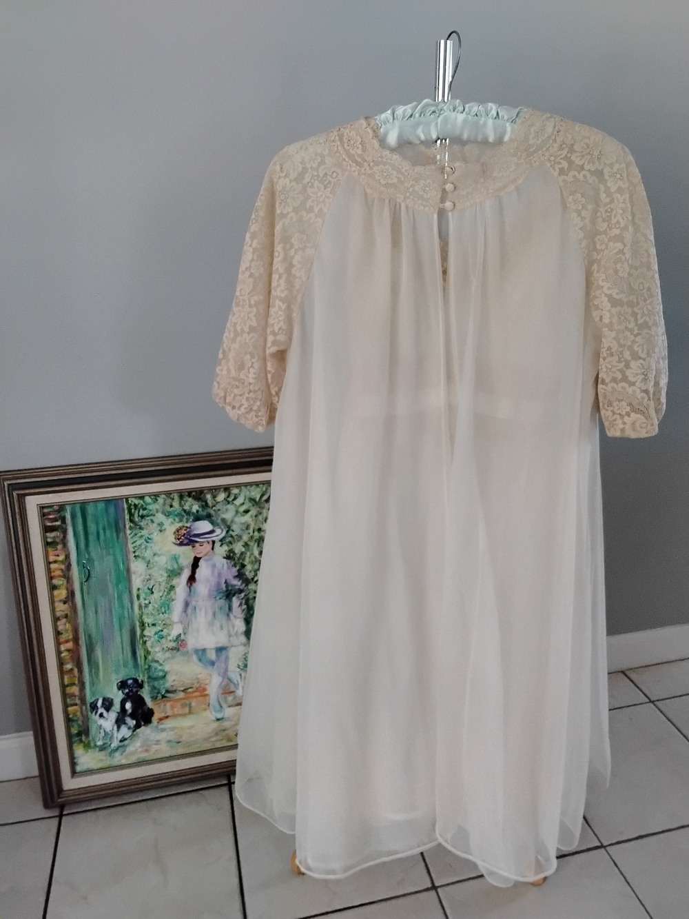 Vanity Fair Sheer Ivory Lingerie Overlay